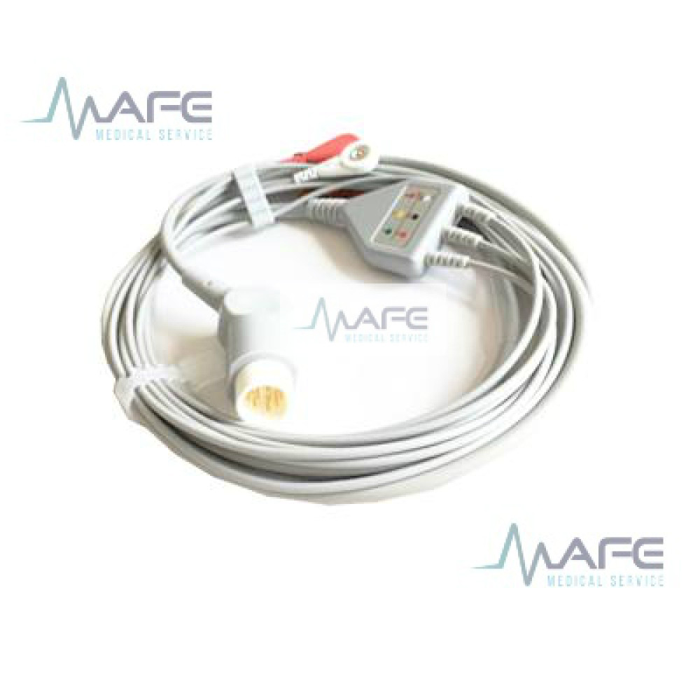MC001-3AS. Cable ECG de una pieza 3 derivaciones compatible con Philips